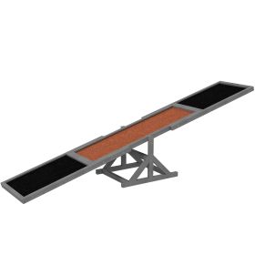 PawHut Wooden Dog Agility Seesaw for Training and Exercise, Weather Resistant, 83" L x 16" W x 14" H, Gray