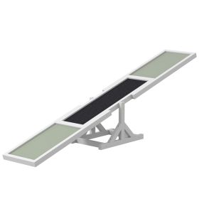 PawHut Dog Agility Equipment Wooden Seesaw White for Training and Exercise